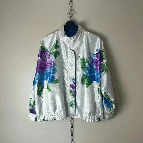 Vintage Floral Reversible Light Jacket Size XL - Picture 1 of 5